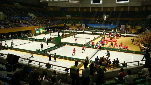 Các sân World Cup đang thi đấu tại Trung tâm Tiên Sơn